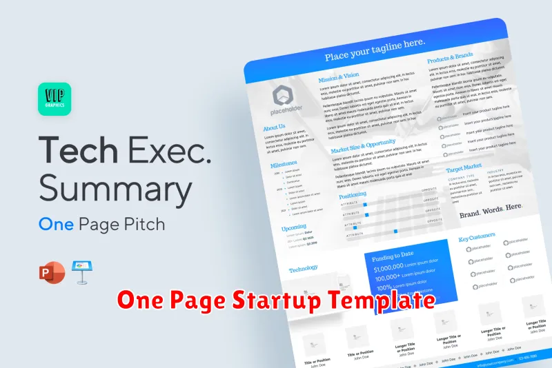 One Page Startup Template