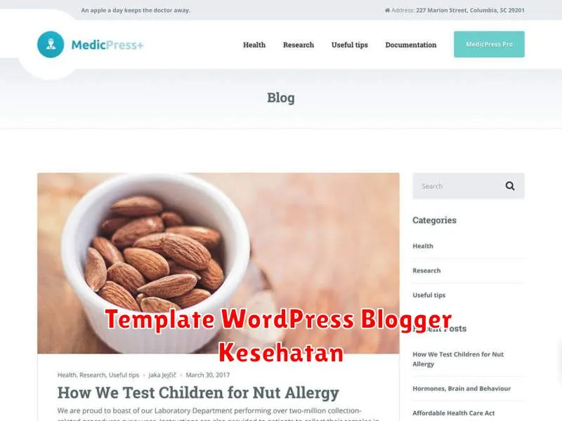 Template WordPress Blogger Kesehatan