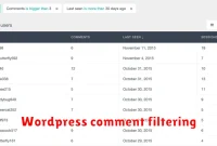 Wordpress comment filtering