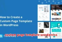 custom page template wordpress