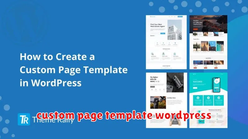 custom page template wordpress